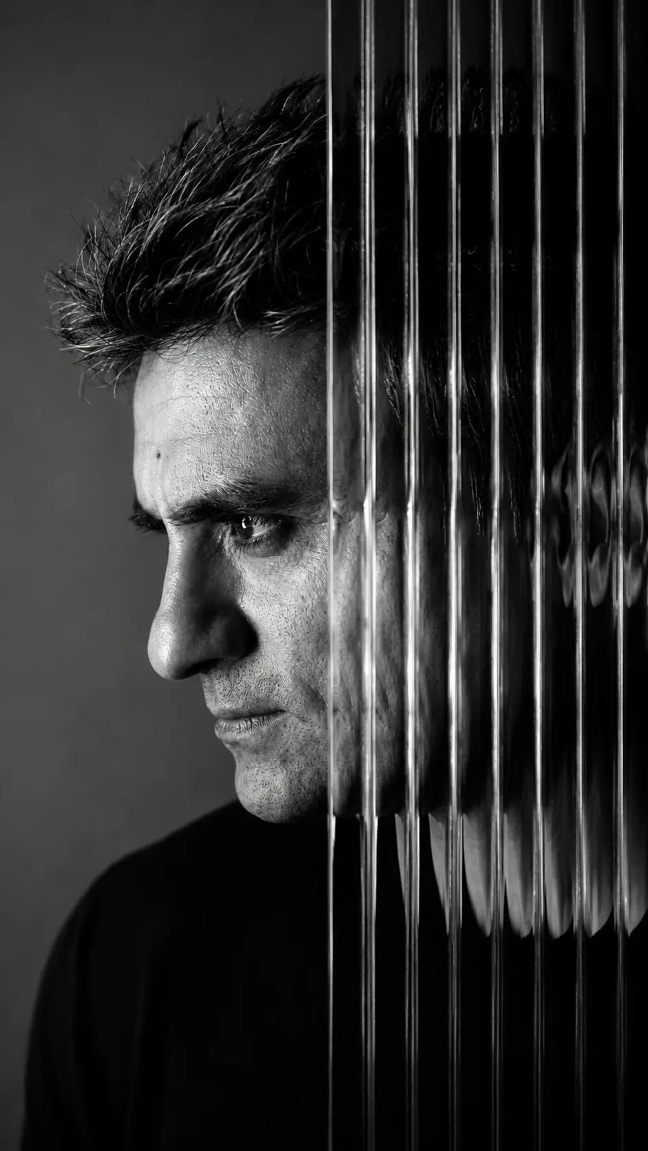 Luis Albornoz, retrato en blanco y negro